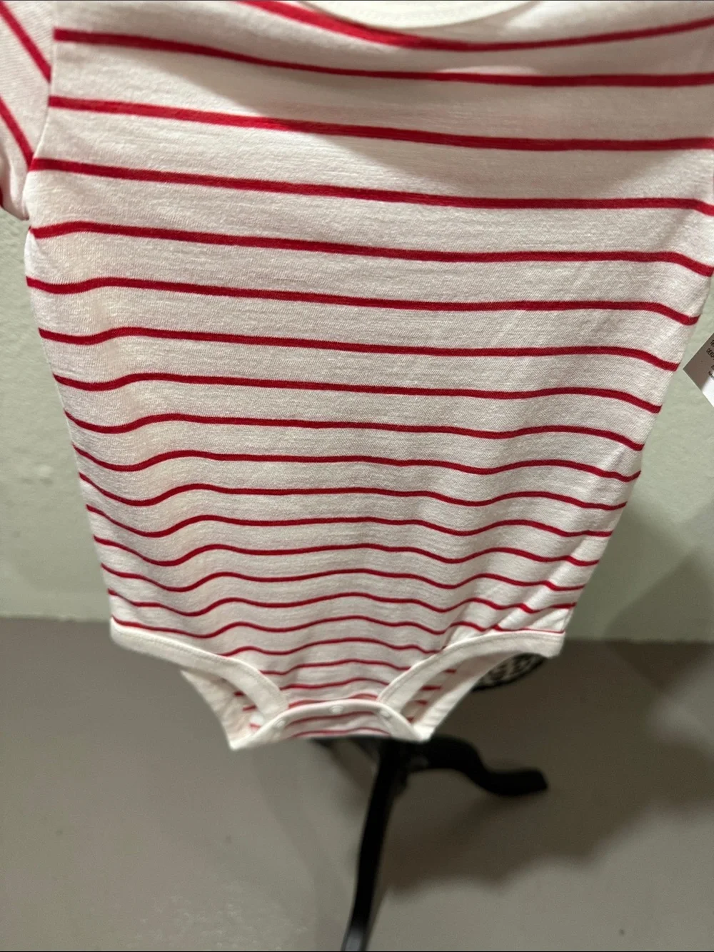 OshKosh B'gosh White and Red Striped Baby Bodysuit